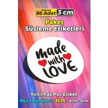 Sb Store Made With Love Ambalaj Kargo Hediye Paketleme Etiketi Model 4 - 96 Adet 3cm