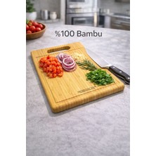 Mobilyacın Bambu Kesme Tahtası (Su Oluklu) 35X24