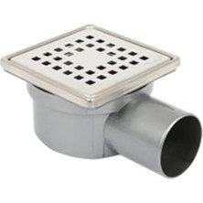 Sukar - 10*10 50 Lik Yandan Çıkışlı Çelik Çerçeveli Koku Önleyici Yer Süzgeci - 1041-1285022-11