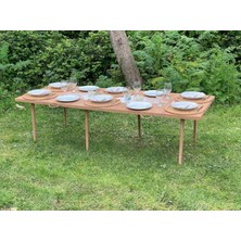 Hype Store Katlanır Kamp, Piknik ve Bahçe Masası 75X200 cm - Ceviz Renk
