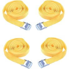 Özgürce 4'lü Yük Kemeri Seti, 3 Metre Sarı, Güçlü ve Dayanıklı Taşıma Aracı