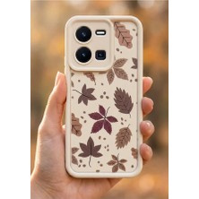 Coolacs Vivo Y35 & Vivo Y22S & Vivo Y22 Kılıf Kamera Korumalı Sonbahar Yaprakları Desenli Kabartmalı Lüks Silikon Kapak