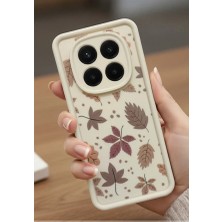 Coolacs Redmi Note 14 Pro Plus 5g Kılıf Kamera Korumalı Sonbahar Yaprakları Desenli Kabartmalı Silikon Kapak