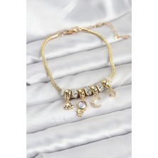 Prativas Pirinç Gold Renk Uzay Tema Charmlı Kadın Bileklik – PRT3500EB09969