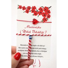 By Dilek Çetin Acessorry Marteniçka Kırmızı Kalp Figürlü Kartlı Bileklik (10 Adet)