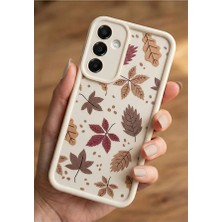 Coolacs Samsung Galaxy A55 Kılıf Kamera Korumalı Sonbahar Yaprakları Desenli Kabartmalı Lüks Silikon Kapak