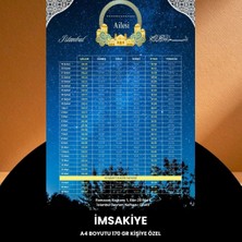 Norino Ramazan Imsakiyesi - 170 gr - A4 Boyut Kişiye Özel Isimli & Logolu 100 Adet Gökyüzü