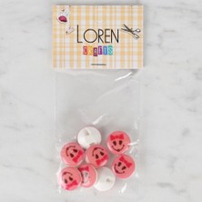 Norino Loren Crafts 8 Li Pembe Düğme - 0715