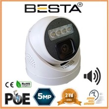 Norino 5 Mp Ip Poe Warm LED Dahili Mikrofonlu Dome Güvenlik Kamerası KD-5250WB