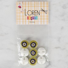 Norino Loren Crafts 8 Li Yeşil Nazar Boncuğu Düğme - 691