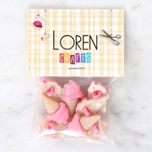 Norino Loren Crafts Pembe 8'li Düğme - 3073