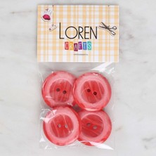 Norino Loren Crafts 4'lü Kırmızı Düğme - 1725