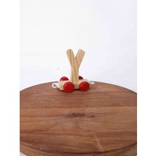 Lal Dizayn Dekoratif Tekerlekli Ahşap Harf- Y