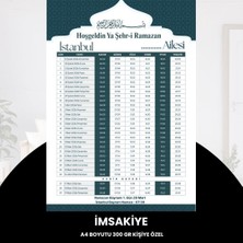 Norino Ramazan Imsakiyesi - 300 gr - A4 Boyut Kişiye Özel Isimli & Logolu 10 Adet Yeşil