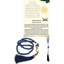 Norino Namaz Tesbihi Vavlı 99'lu Cam Incili Amenerrasulü Dua Kartı Ile Lacivert Renk Hediyelik