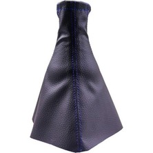 Norino Tüm Araçlara Uyumlu Vites Körüğü Siyah Deri Mavi Dikiş