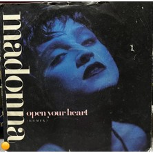 Plakantik Madonna - Open Your Heart (Remix) / Lucky Star 7" Plak - 1986 Press (W8480)