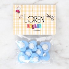 Norino Loren Crafts Mavi 8'li Düğme - 3050