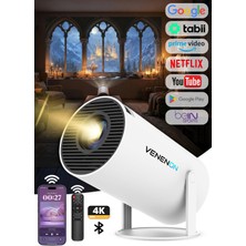 Normadia Taşınabilir Akıllı Sinema Projektörü, Wi-Fi Bluetooth 5.2 ile Ekran Yansıtma