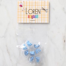 Norino Loren Crafts 8 Li Şeffaf Mavi Ayak Düğme - 272