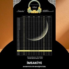 Norino Ramazan Imsakiyesi - 170 gr - A4 Boyut Kişiye Özel Isimli & Logolu 100 Adet Siyah-Sarı