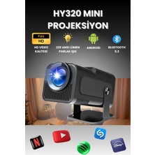 Normadia Mini Projeksiyon Cihazı Ultra Hd Android, Wi-Fi ve Bluetooth ile Ev Eğlencesi