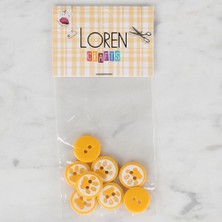 Norino Loren Crafts 8 Li Sarı Pati Düğme - 613