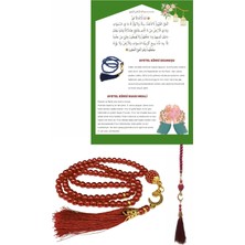 Norino Namaz Tesbihi Vavlı 99'lu Cam Incili Ayet-El Kürsi Dua Kartı Ile Fuşya Renk Hediyelik