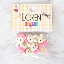 Norino Loren Crafts Pembe 8'li Düğme - 3029