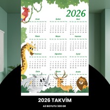 Norino Takvim 2026 Premium A3 300 gr Dijital Baskı Animal