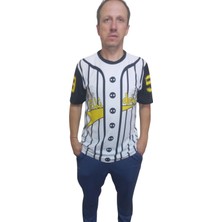 Norino Erkek T-Shirt 59 Numara Baskılı Sarı (Kesik Elyaf Kumaş)