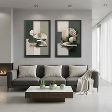 Bfm Dijital Baskı Merkezi Modern Soyut 2’li Çerçeveli Tablo Seti – Modern Dekorasyonun Tamamlayıcısı