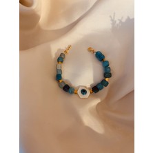 Karvina Mavi Akik Doğaltaş Bileklik