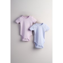 Bondberro 2'li Takım Bebek ve Çocuk Çıtçıtlı Body Zıbın ( Lila / Mor )