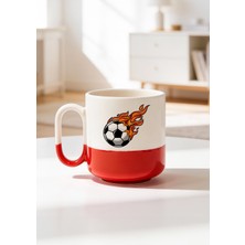 BB Design Futbol Topu Tasarımlı Baskılı Seramik Pro Kupa Bardak 330ML