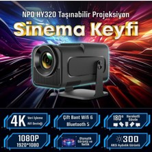 Normadia Mini Taşınabilir 4K Sinema Projektörü, Siyah, Bluetooth, Android, Hd Display