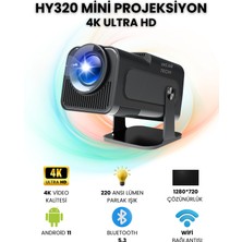 Normadia Mini Taşınabilir 4K Android Projektör, Wifi, Bluetooth, HDMI ile Ev Sinema Sistemi