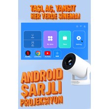 Normadia Taşınabilir Android Projektör, 130" Sinema Keyfi, 4K Destekli, Ev ve Dış Mekan Kullanımı