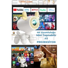 Normadia F7 Mini 4K Projektör, Android 13 Tv, Wifi, Taşınabilir Ev Sineması