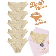 Serrano Daily Nuuds Günlük Kesim Kadın Iç Çamaşırı (Xs–xl Tek Beden) – Bej (Nuud Beige) | 5’li Multipack