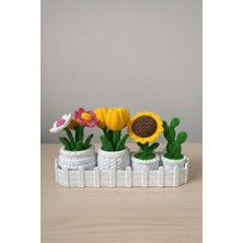 Printhane 3D Modern Masaüstü Çiçek Koleksiyonu – Dekoratif Saksı Seti