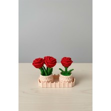 Printhane 3D Romantik Masaüstü Gül Koleksiyonu – Dekoratif Saksılı Çiçek Seti