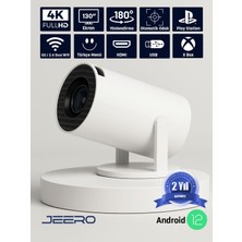 Normadia 1080P Ultra Hd Android 12 Projektör, Çok Renkli ve Türkçe Menü