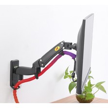 WİderMarkt Gazlı Amortisörlü Monitör Askı Aparatı 24-35 Inç |3-12 kg Taşıma | 360° Döner |monitör Duvar Aparatı