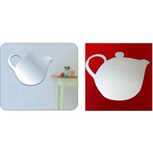 Delixa Aynalı Duvar Süsü (Sticker) Çaydanlık Şekilli