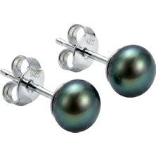 Birinci1926 Siyah Doğal İnci Küpe 7 mm