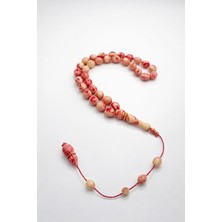 İbrahim Altıntaş Arpa Kesim Katelin Tespih Hareli Krem-Kırmızı – Premium Kalite Hediyelik Tesbih