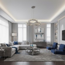 Elizim Home Lighting Luna Kristal Taşlı Ledli Avize