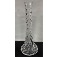 Lebron Zarif Burgu Detaylı Şeffaf Cam Vazo