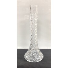 Lebron Zarif Kristal Kesim Cam Vazo - 40 cm